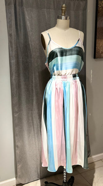 Candy stripe skirt set
